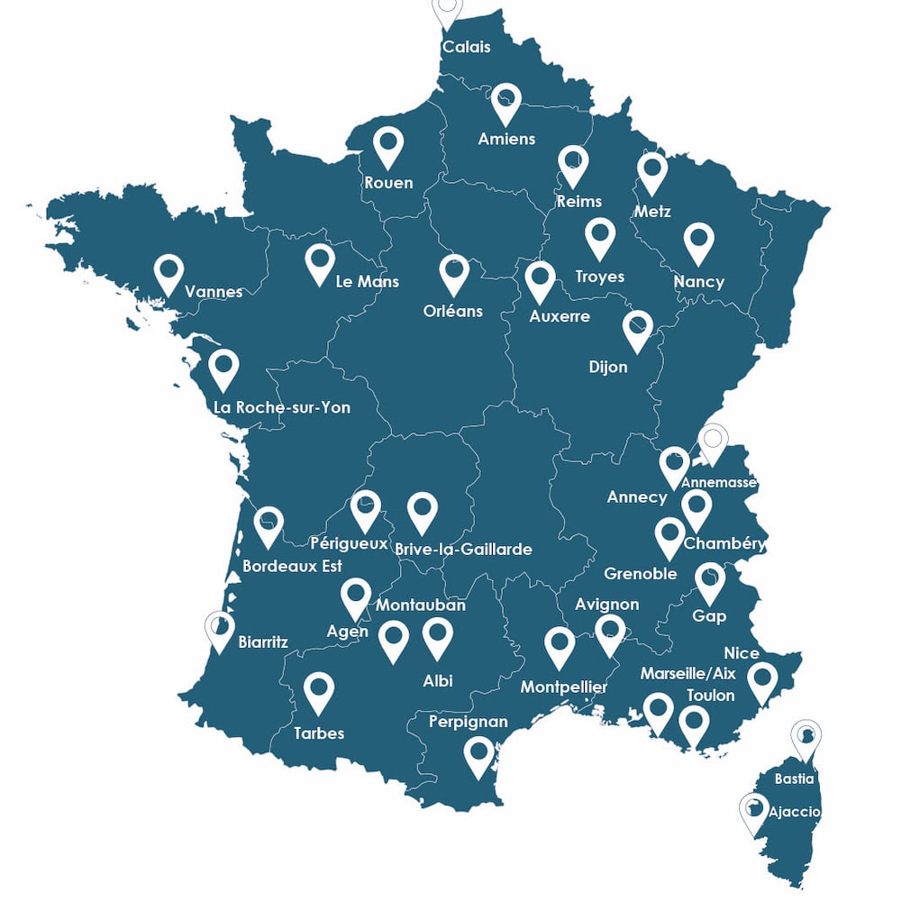 Carte des villes à pourvoir pour Aquilus