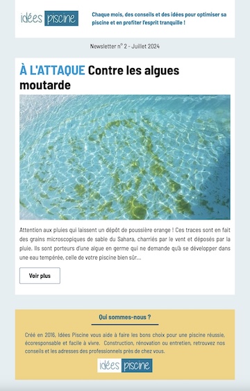 Newsletter Idées Piscine