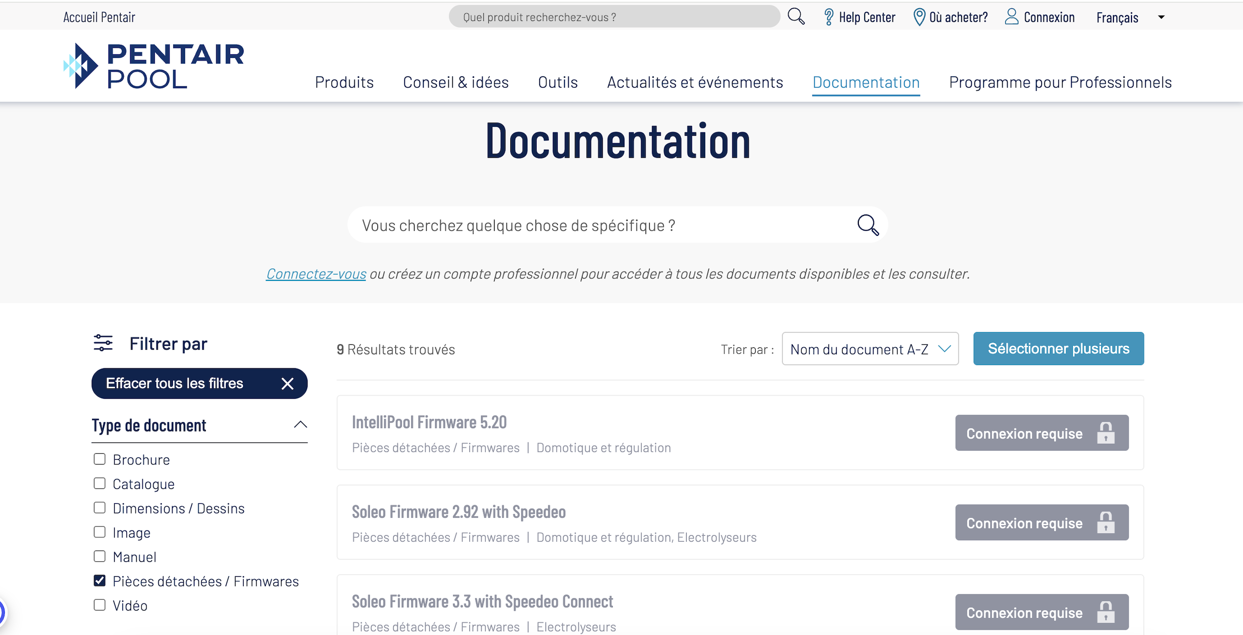 Documenthèque Pentair