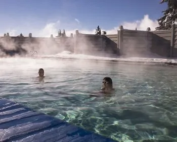 Piscine chauffée en hiver